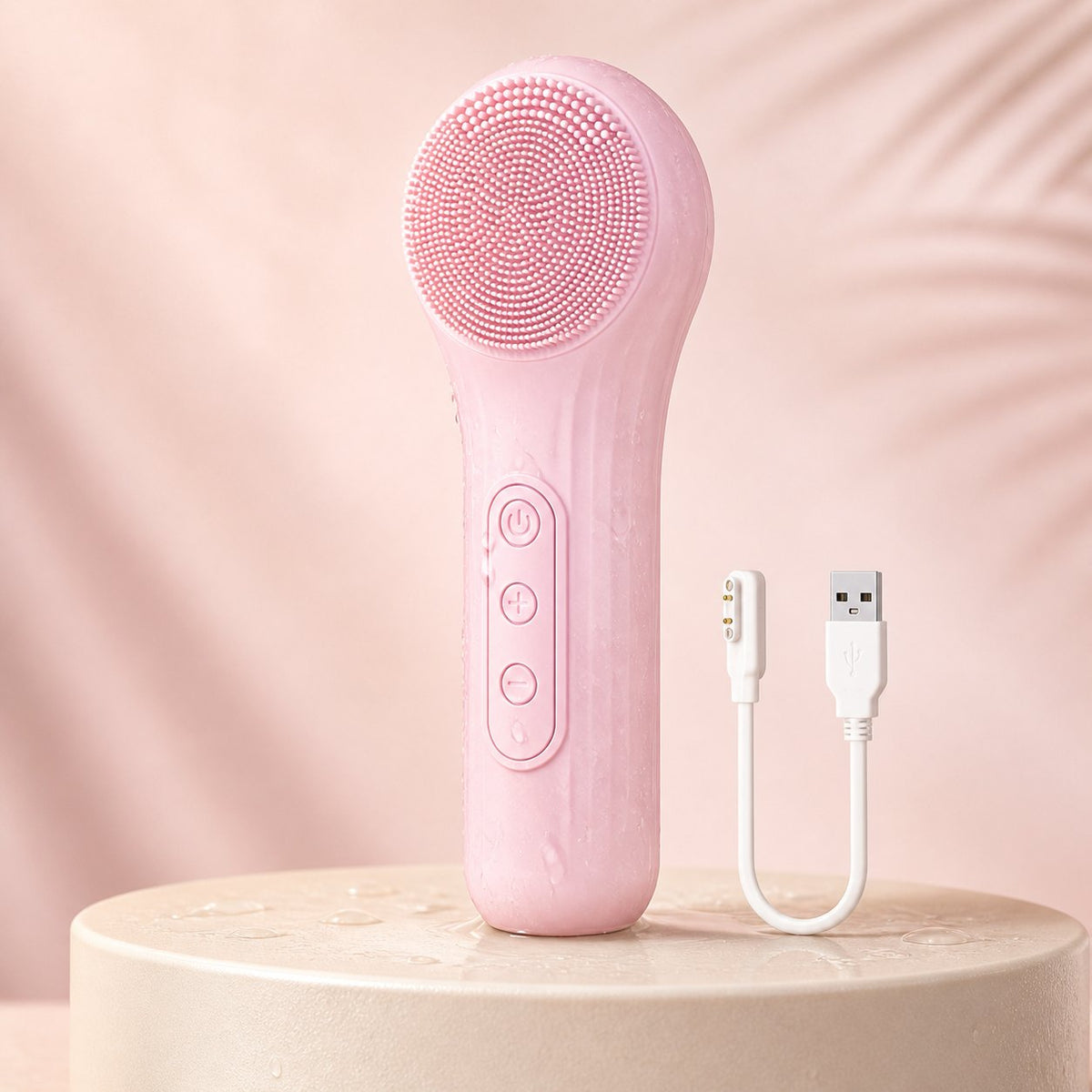 Cepillo limpiador facial sónico con cable USB