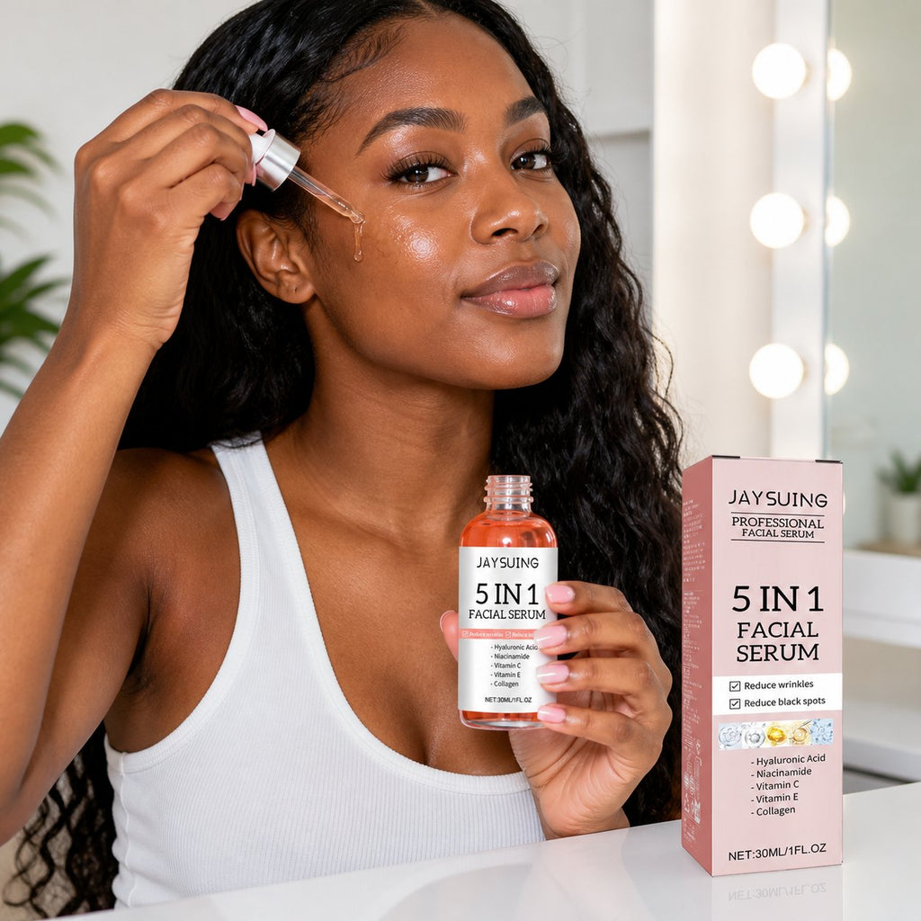 Sérum facial en uso