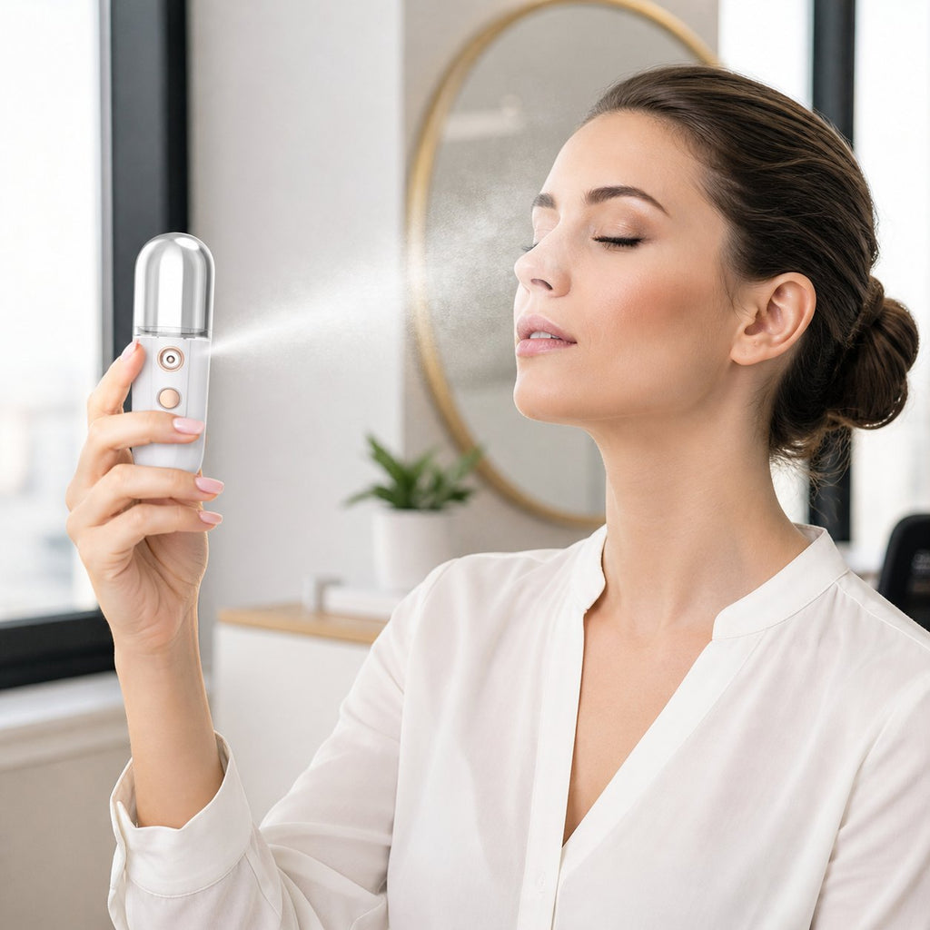 Vaporizador facial en uso
